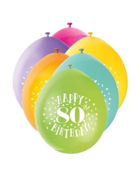 Happy 80th Birthday Latex Balloons 9"