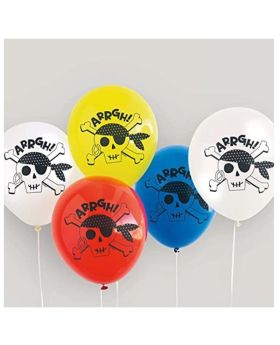 Ahoy Pirate Party Latex Balloons 12", pk8