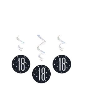 Glitz Black Age 18 Swirls 32", pk6