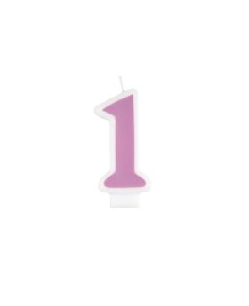 Pink Number 1 Birthday Candle