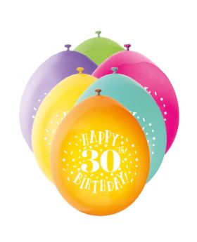 Happy 30th Birthday Latex Balloons 9"