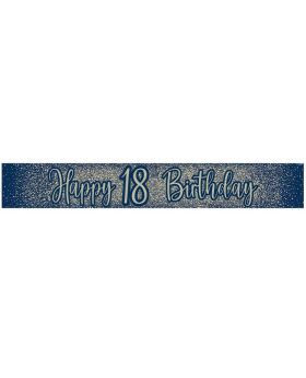 18th Birthday Navy and Gold Foil Banner