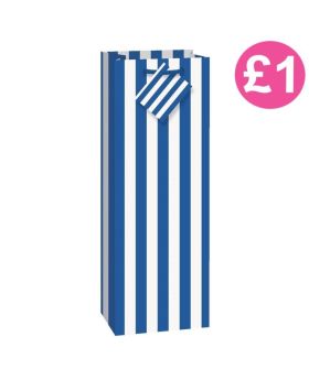 Blue Striped Wine Bag