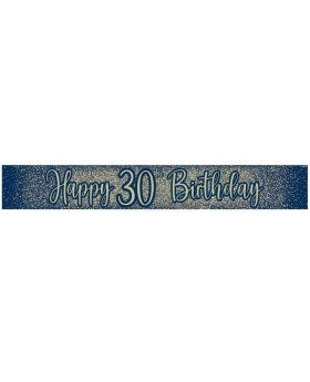 30th Birthday Navy and Gold Foil Banner