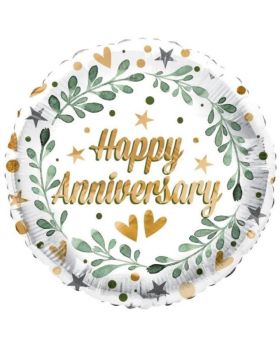 Anniversary Leaves Foil Balloon 18"