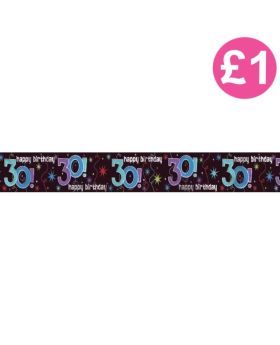 The Party Continues 30th Birthday Foil Banner