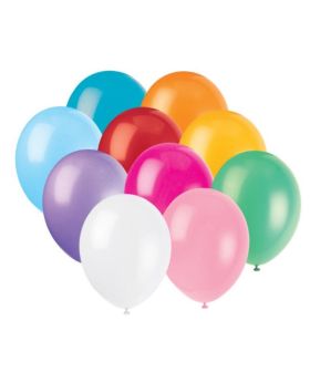 Bright Assorted Latex Balloons 12", pk10