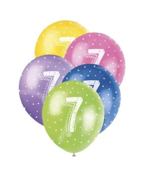 Age 7 Birthday Latex Balloons 12"
