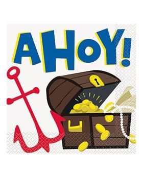 Ahoy Pirate Party Napkins 33cm x 33cm, pk16