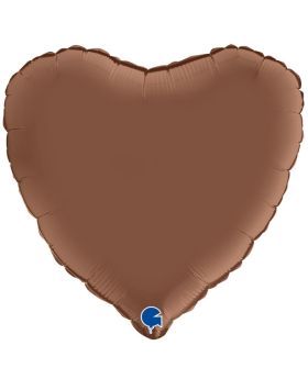 Satin Chocolate Luxury Heart Foil Balloon 18"