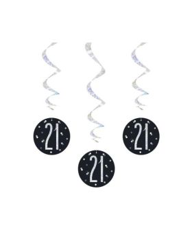Glitz Black Age 21 Swirls 32", pk6