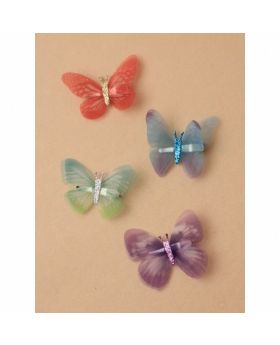 Sheer Fabric Butterfly On a Clip