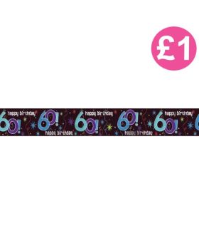 The Party Continues 60th Birthday Foil Banner