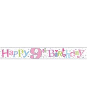 Age 9 Girl Foil Banner 2.5m