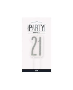 Glitz Black 21st Birthday Candle