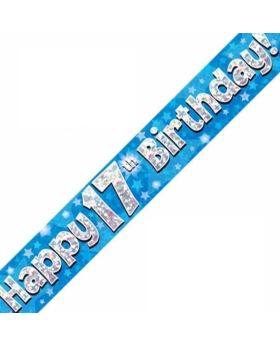 Blue 17th Birthday Banner 2.5m
