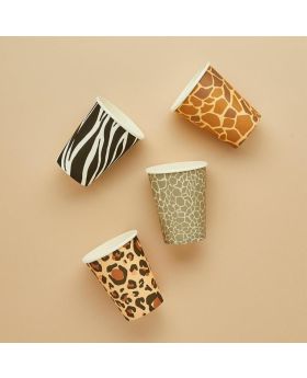 Animal Print Paper Cups, pk8