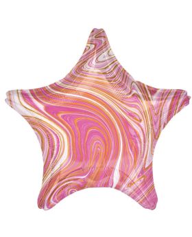 Marblez Pink Star Standard Foil Balloon 19"