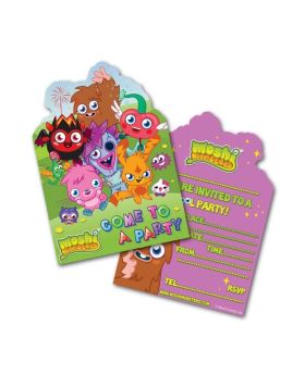 6 Moshi Monsters Party Invitations