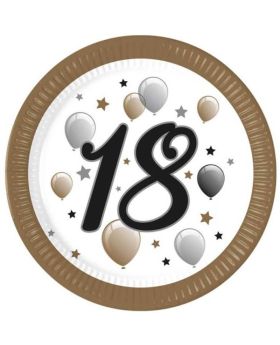 Milestone 18th Birthday Party Plates 23cm, pk20