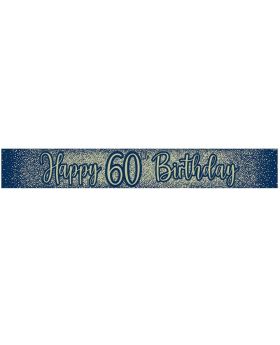 60th Birthday Navy and Gold Foil Banner