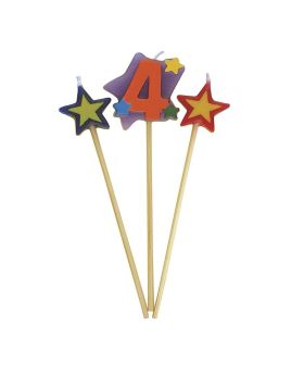 Number 4 Star Candles Set