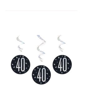 Glitz Black Age 40 Swirls 32", pk6