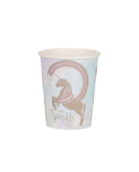 Unicorn Paper Cups 260ml, pk8