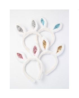Inca White Glitter Bunny Rabbit Ears