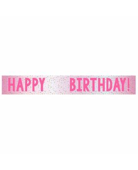 Pink Add and Age Happy Birthday Foil Banner 1.8m