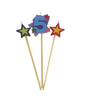 Number 5 Star Candles Set