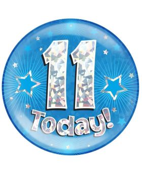 Age 11 Blue Holographic Jumbo Badge