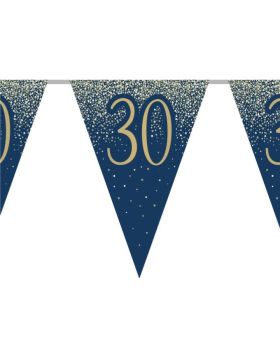30th Birthday Navy and Gold Flag Banner