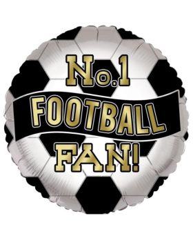 Black and White Football Foil Balloon 18"
