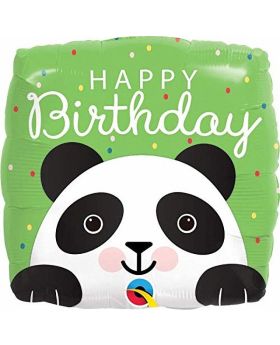 Panda Happy Birthday Foil Square Balloon 18''