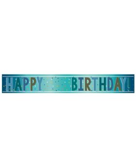 Blue Add and Age Happy Birthday Foil Banner 1.8m