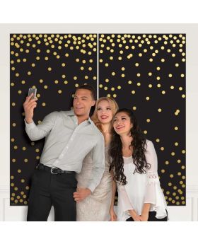 Black & Gold Scene Setter Decoration 82.5cm x 1.65m
