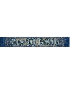 90th Birthday Navy and Gold Foil Banner