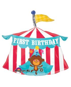 1st Birthday Circus Tent Supershape Foil Balloon 22"