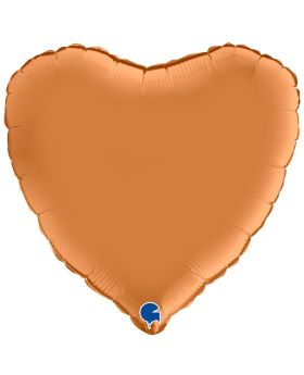 Satin Caramel Luxury Heart Foil Balloon 18"