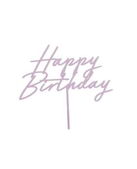 Purple Happy Birthday Acrylic Cake Topper