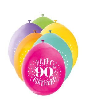 Happy 90th Birthday Latex Balloons 9"