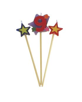Number 9 Star Candles Set