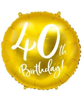 Gold 40 Foil Balloon 18"
