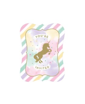 8 Unicorn Sparkle Party Invitations