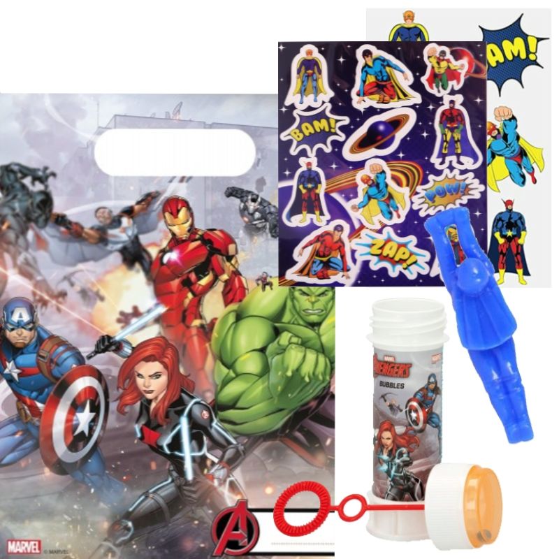 Personalised Hero Marvel Avengers Thank You Stickers Party Sweet Cones  Birthday