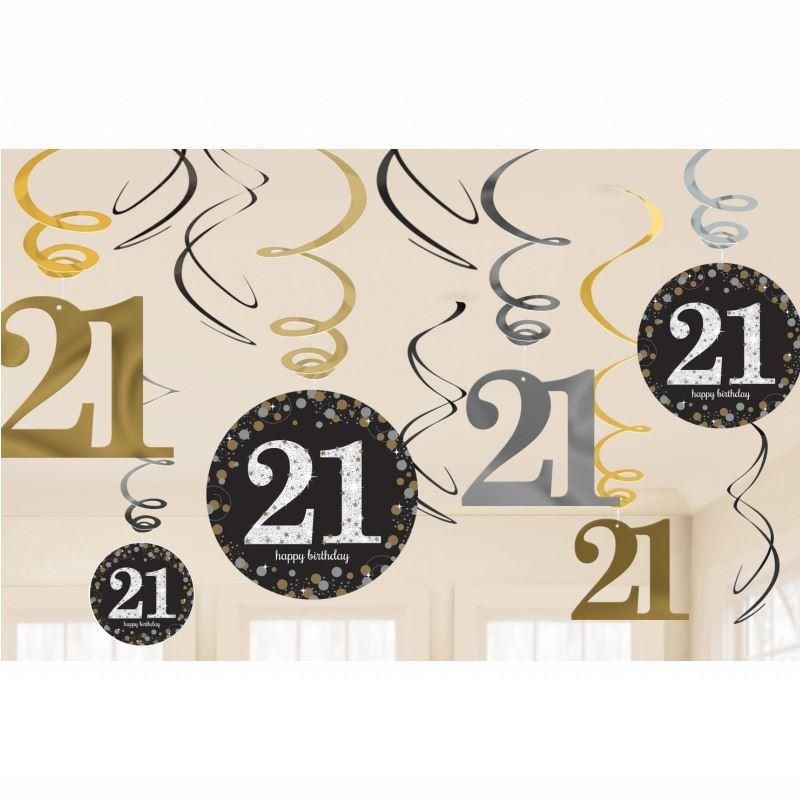 Age 21 Gold Birthday Decorations