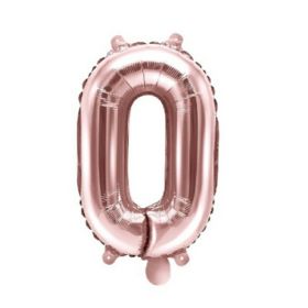 Rose Gold Number 0 Air Fill Foil Balloon 14"