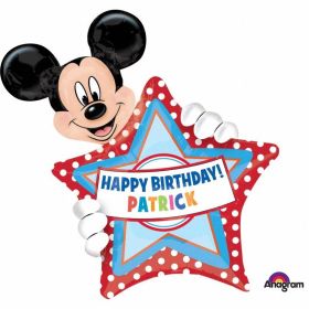 Mickey Mouse Personalised Birthday SuperShape Foil Balloon