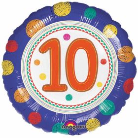 SpotOn 10th Happy Birthday Foil Balloon 17"